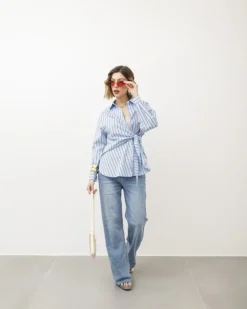 Camicia a righe con nodo – L1753
