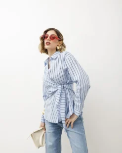 Camicia a righe con nodo – L1753