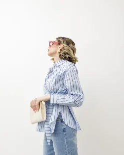Camicia a righe con nodo – L1753