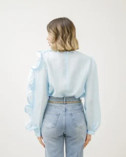 Camicia blusa con fiore – 8112