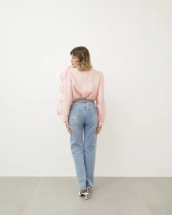 Camicia blusa con fiore – 8112