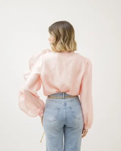 Camicia blusa con fiore – 8112