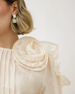 Camicia blusa con fiore – 8112