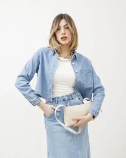 Camicia crop in denim – 8554