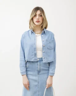 Camicia crop in denim – 8554