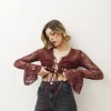 Camicia crop in pizzo con laccetti – H6252