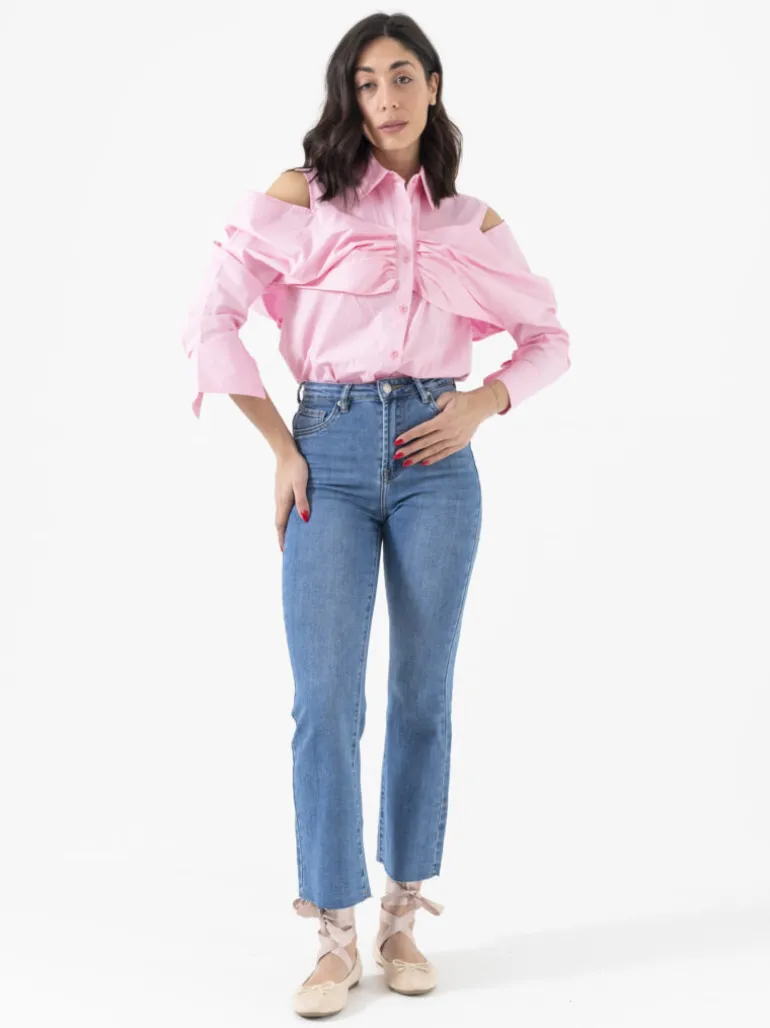 Camicia in cotone con aperture – 12000 slcb