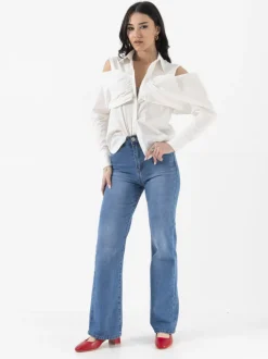 Camicia in cotone con aperture – 12000 slcb