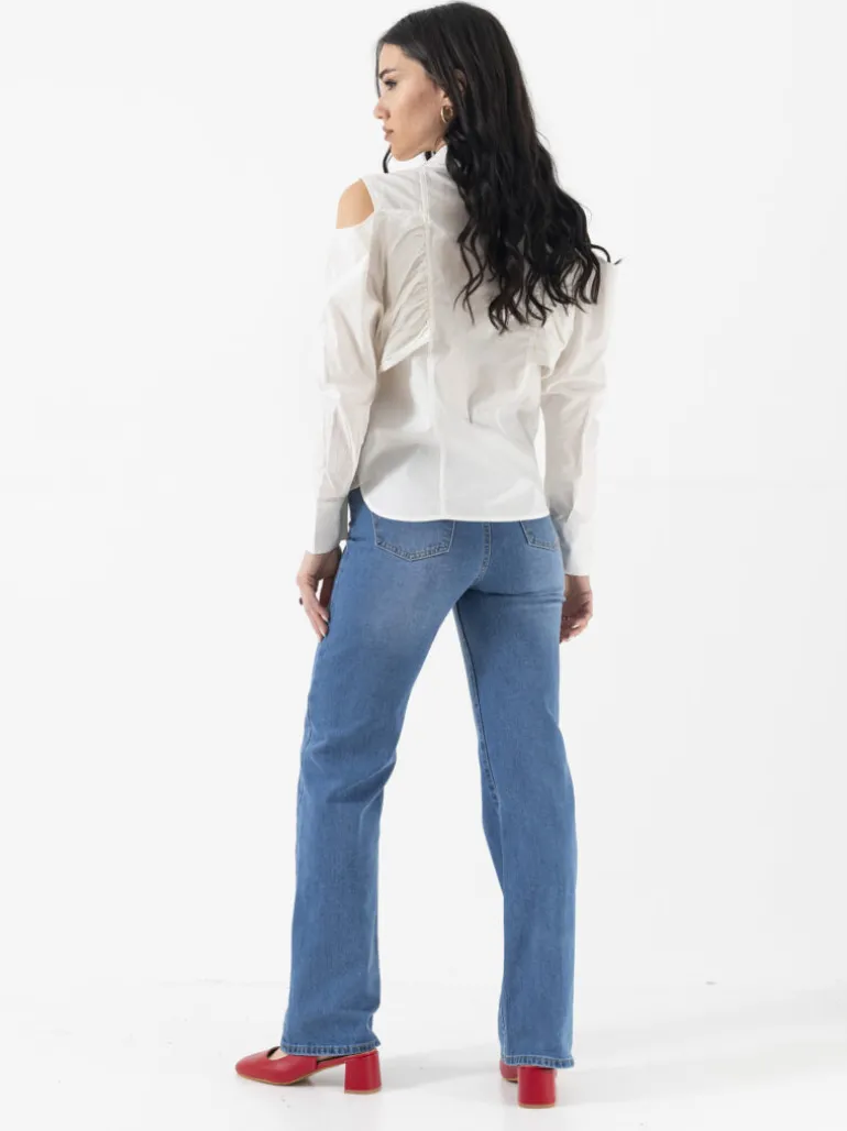 Camicia in cotone con aperture – 12000 slcb