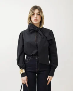 Camicia in cotone con fiocco – H7550