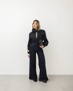 Camicia in cotone con fiocco – H7550