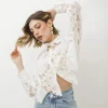 Camicia in pizzo con orlo smerlato – 8169