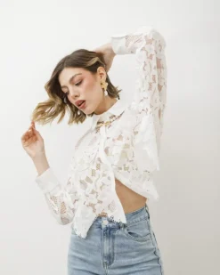 Camicia in pizzo con orlo smerlato – 8169