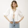 Camicia in pizzo sangallo scollata – 15675