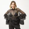 Camicia in seta con volant – H10035