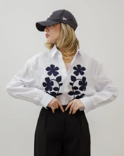 Camicia in tessuto con ricami – 5435 slc