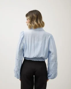 Camicia in viscosa con fiocco – 8195
