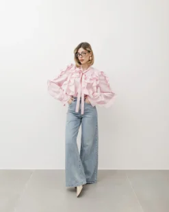 Camicia in viscosa con rouches – 8170