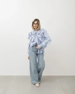 Camicia in viscosa con rouches – 8170