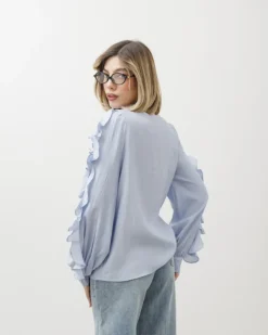 Camicia in viscosa con rouches – 8170