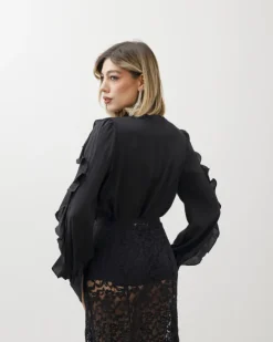 Camicia in viscosa con rouches – 8170