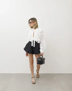 Camicia in viscosa con rouches – 8170