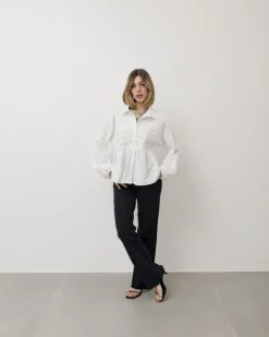 Camicia ricamata con balza – 7960