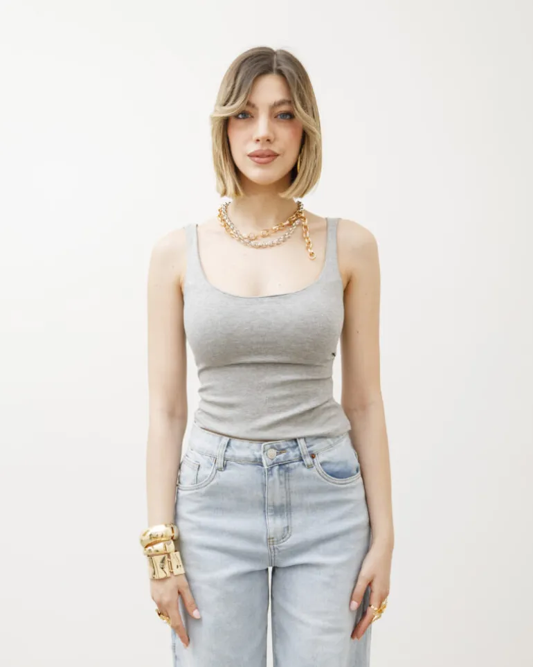 Canotta in viscosa con scollo – 8244