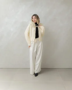 Cardigan con colletto eco-fur – CHB5533
