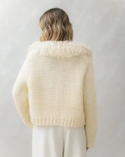 Cardigan con colletto eco-fur – CHB5533