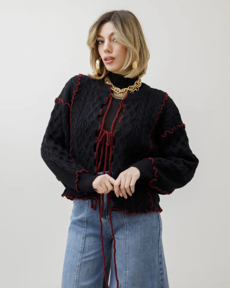 Cardigan con fiocchetto – PL7056