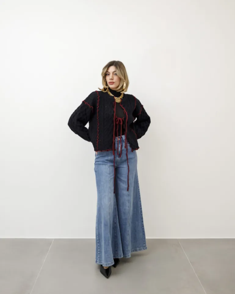 Cardigan con fiocchetto – PL7056