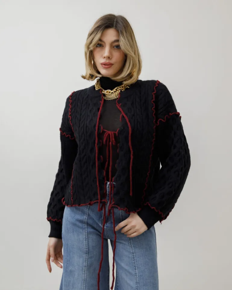Cardigan con fiocchetto – PL7056