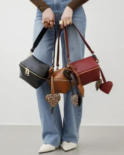 Charms in pelle con cuore BORDEAUX- LOVING BAGS