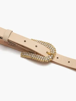 Cintura in pelle con fibbia oro strass – 1481/20