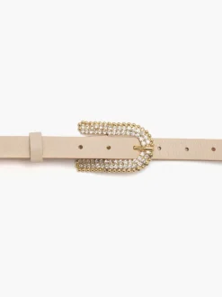 Cintura in pelle con fibbia oro strass – 1481/20