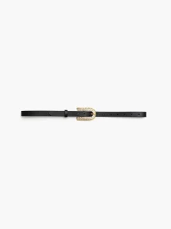 Cintura in pelle con fibbia oro strass – 1481/20