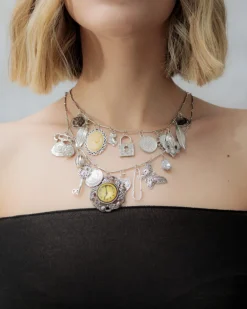 Collana argento multistrato con pendenti – ECL2033