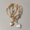 Collana doppia catena con cuore big – ECL1904