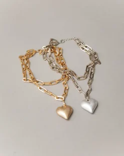Collana doppia catena con cuore big – ECL1904