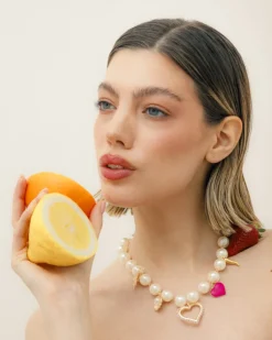 Collana girocollo con perle e pendenti – ECL2165