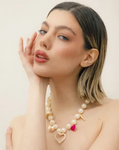 Collana girocollo con perle e pendenti – ECL2165