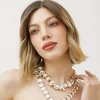 Collana in acciaio con pietre rettangolari – F20