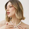 Collana in acciaio con pietre multiforma – N1101
