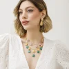 Collana in acciaio con pietre in resina – ECL2052