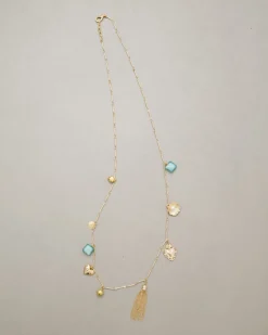 Collana in acciaio con pietre e nappina – ECL2153