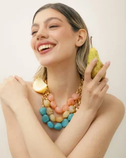 Collana in acciaio con pietre – ECL2060