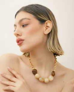 Collana in acciaio con pietre sfumate – ECL2069