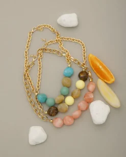 Collana in acciaio con pietre sfumate – ECL2069