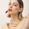 Collana in acciaio design fluido – N608